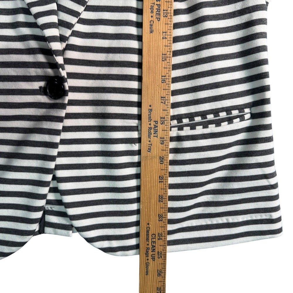 Catherine Malandrino XXL Striped Blazer Jacket Black White One Button Quiet Luxe - Picture 8 of 11